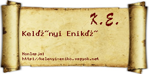 Kelényi Enikő névjegykártya